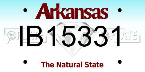 IB15331 Arkansas License Plate
