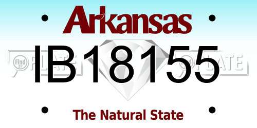 IB18155 Arkansas License Plate
