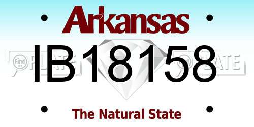 IB18158 Arkansas License Plate