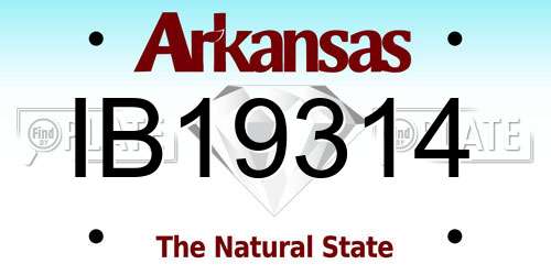 IB19314 Arkansas License Plate