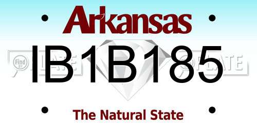 IB1B185 Arkansas License Plate