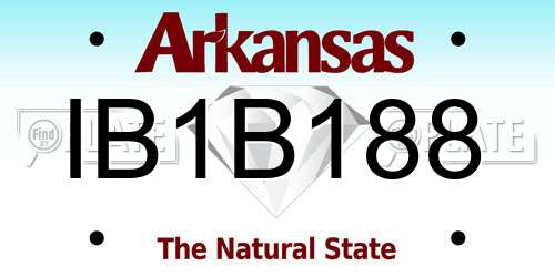 IB1B188 Arkansas License Plate