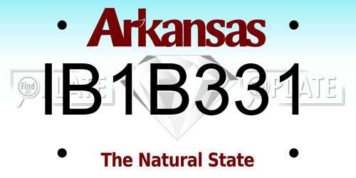 IB1B331 Arkansas License Plate
