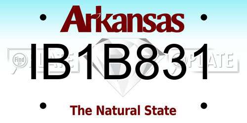 IB1B831 Arkansas License Plate