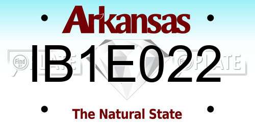 IB1E022 Arkansas License Plate