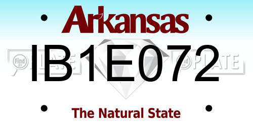 IB1E072 Arkansas License Plate