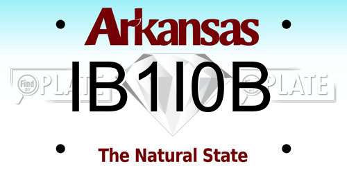 IB1I0B Arkansas License Plate