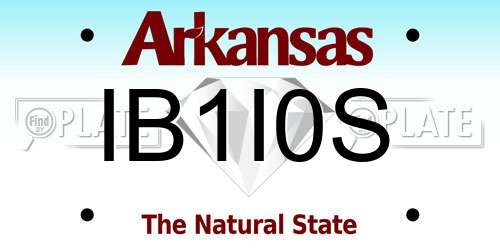 IB1I0S Arkansas License Plate