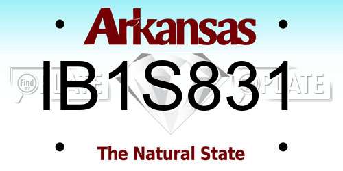 IB1S831 Arkansas License Plate