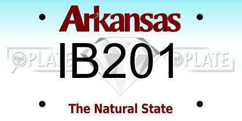 IB201 Arkansas License Plate