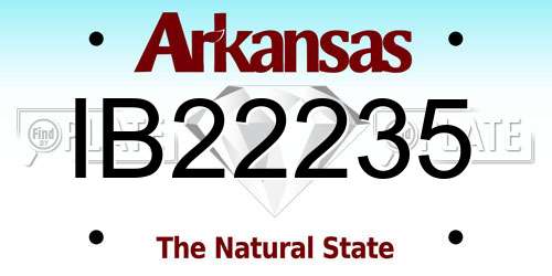 IB22235 Arkansas License Plate