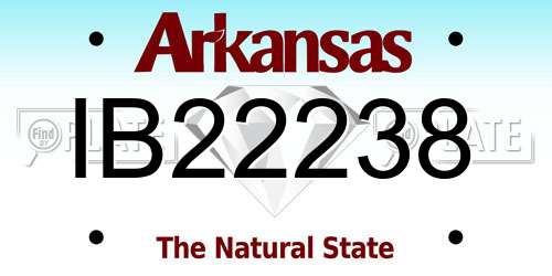 IB22238 Arkansas License Plate