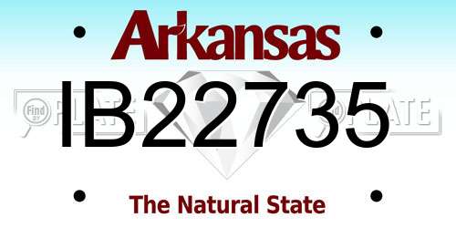 IB22735 Arkansas License Plate