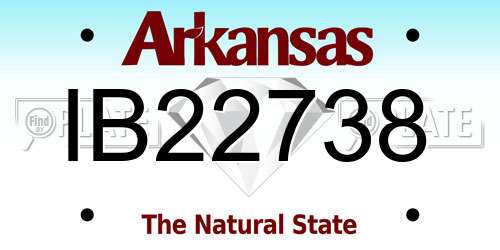 IB22738 Arkansas License Plate