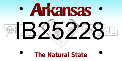 IB25228 Arkansas License Plate