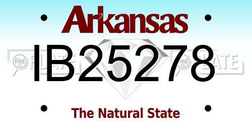 IB25278 Arkansas License Plate