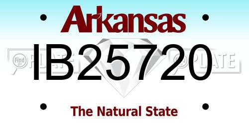 IB25720 Arkansas License Plate