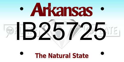 IB25725 Arkansas License Plate