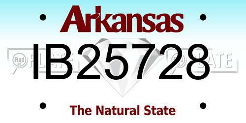 IB25728 Arkansas License Plate