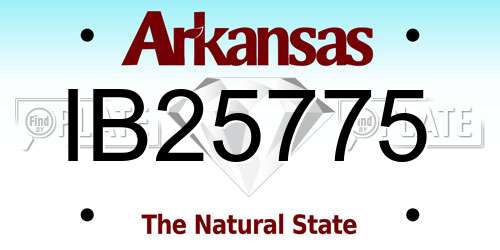 IB25775 Arkansas License Plate
