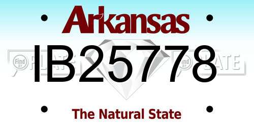 IB25778 Arkansas License Plate