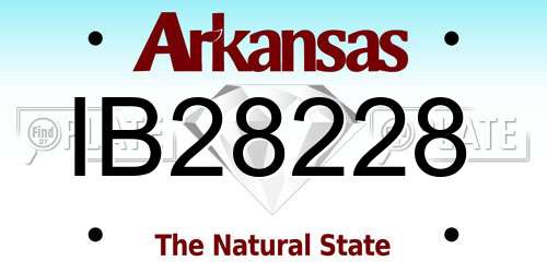 IB28228 Arkansas License Plate