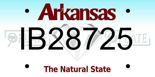 IB28725 Arkansas License Plate