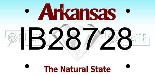 IB28728 Arkansas License Plate