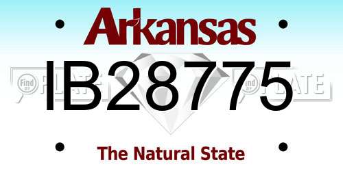 IB28775 Arkansas License Plate