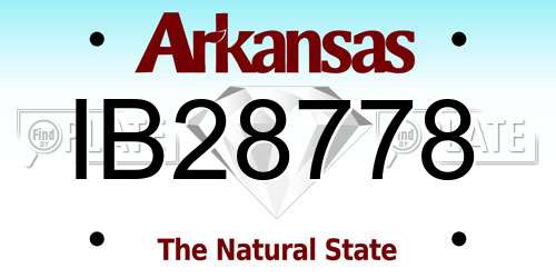 IB28778 Arkansas License Plate