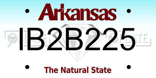 IB2B225 Arkansas License Plate