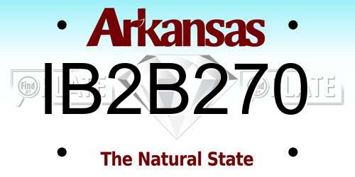 IB2B270 Arkansas License Plate