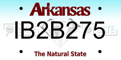 IB2B275 Arkansas License Plate