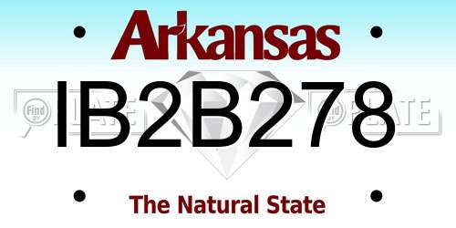 IB2B278 Arkansas License Plate