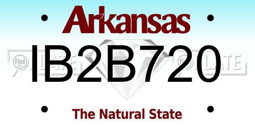 IB2B720 Arkansas License Plate