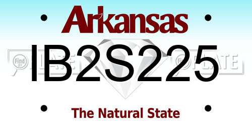 IB2S225 Arkansas License Plate