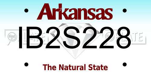 IB2S228 Arkansas License Plate