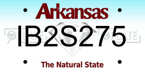 IB2S275 Arkansas License Plate