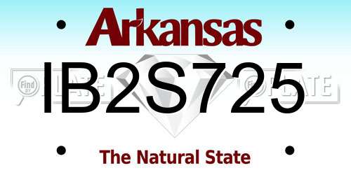 IB2S725 Arkansas License Plate