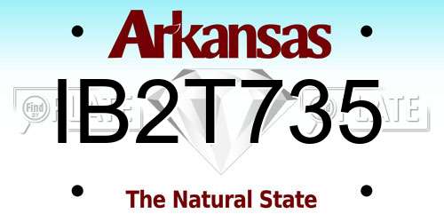 IB2T735 Arkansas License Plate