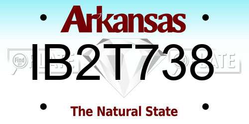 IB2T738 Arkansas License Plate