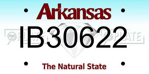 IB30622 Arkansas License Plate