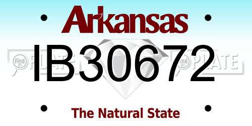 IB30672 Arkansas License Plate