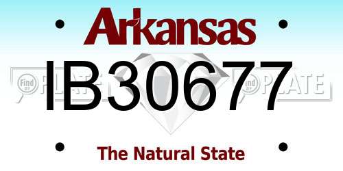 IB30677 Arkansas License Plate