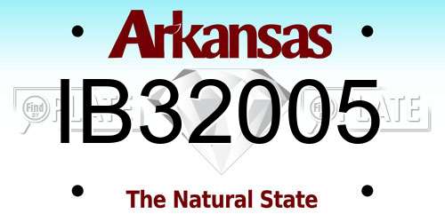IB32005 Arkansas License Plate