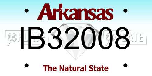 IB32008 Arkansas License Plate