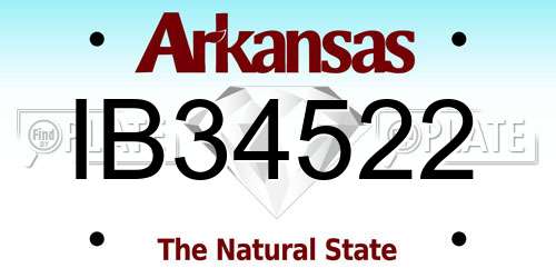 IB34522 Arkansas License Plate