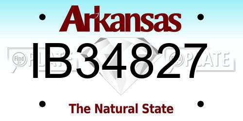 IB34827 Arkansas License Plate