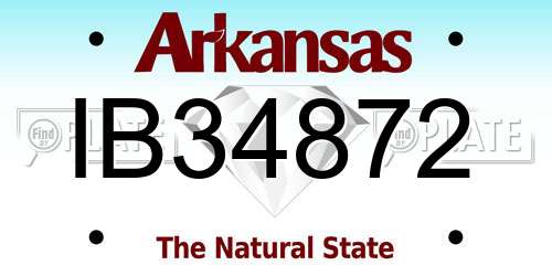 IB34872 Arkansas License Plate