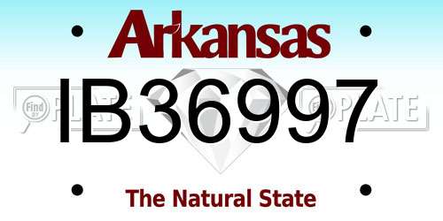 IB36997 Arkansas License Plate